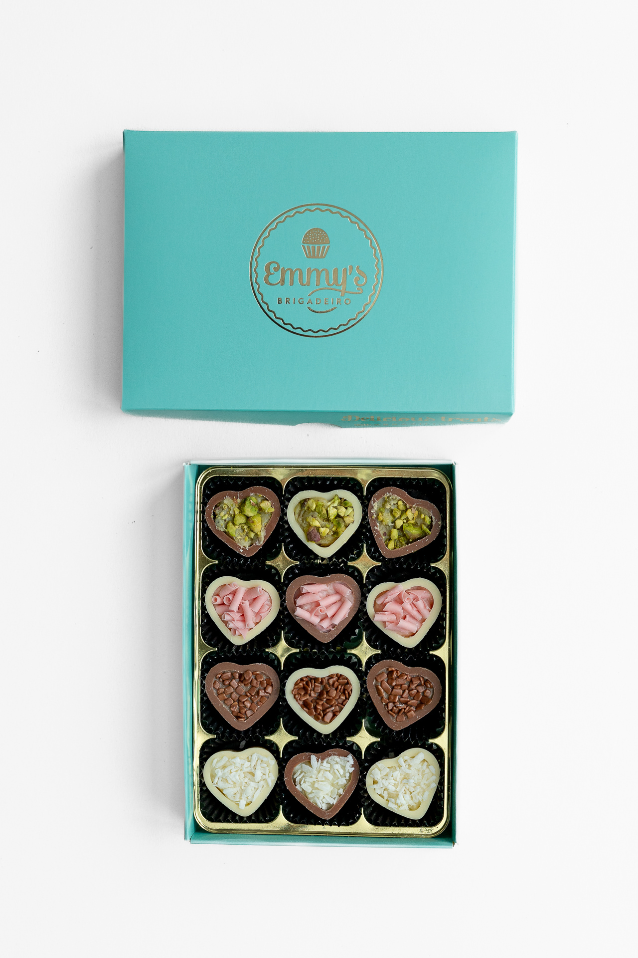 Box of 12 Heart Chocolates Filled with Brigadeiro - Image 3
