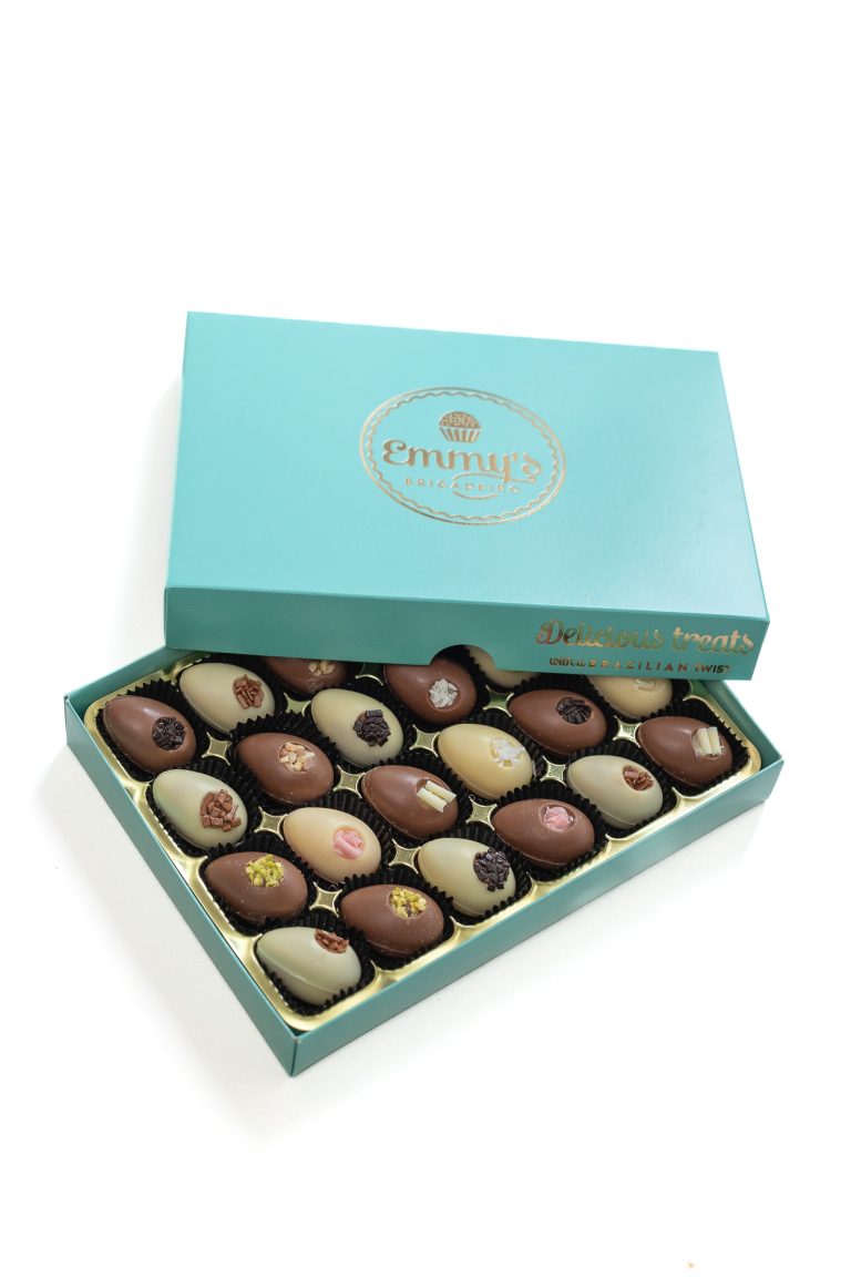 Box of 24 Chocolate Eggs filled with Brigadeiro