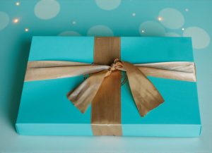 Christmas Box of 48 brigadeiros with Gold Ribbon